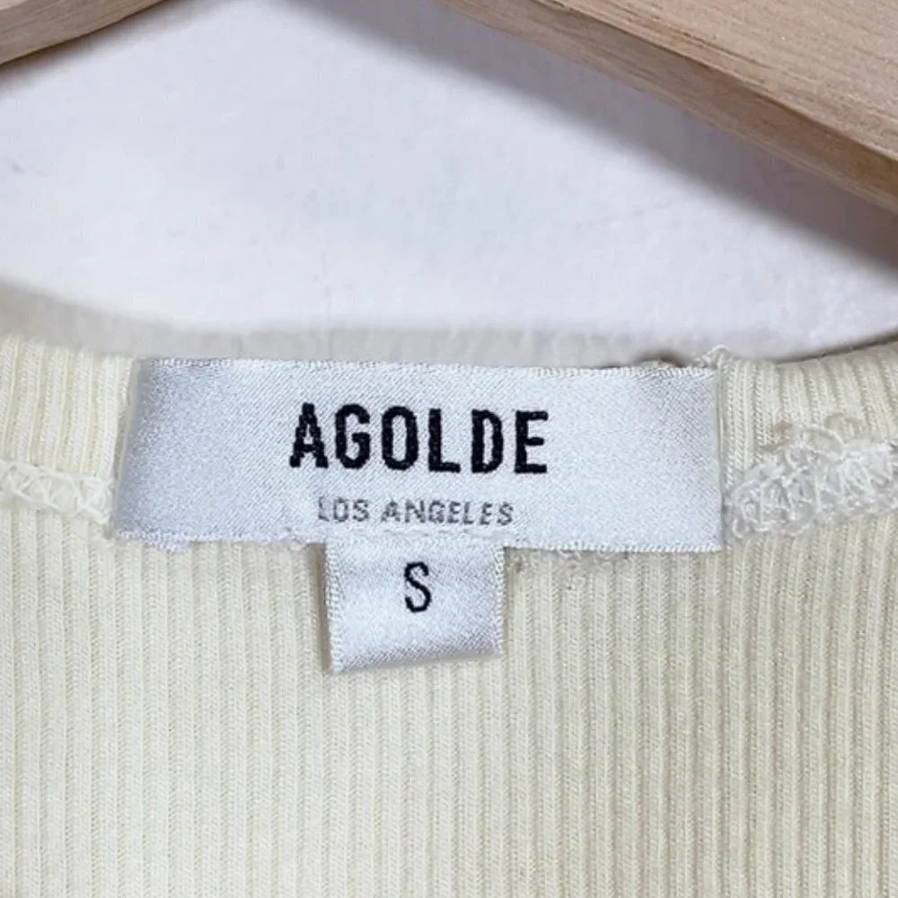 Agolde Rianne Ribbed Yellow Bodysuit - Picture 7 of 12